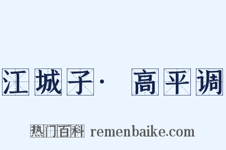 江城子·高平调是什么意思的图片